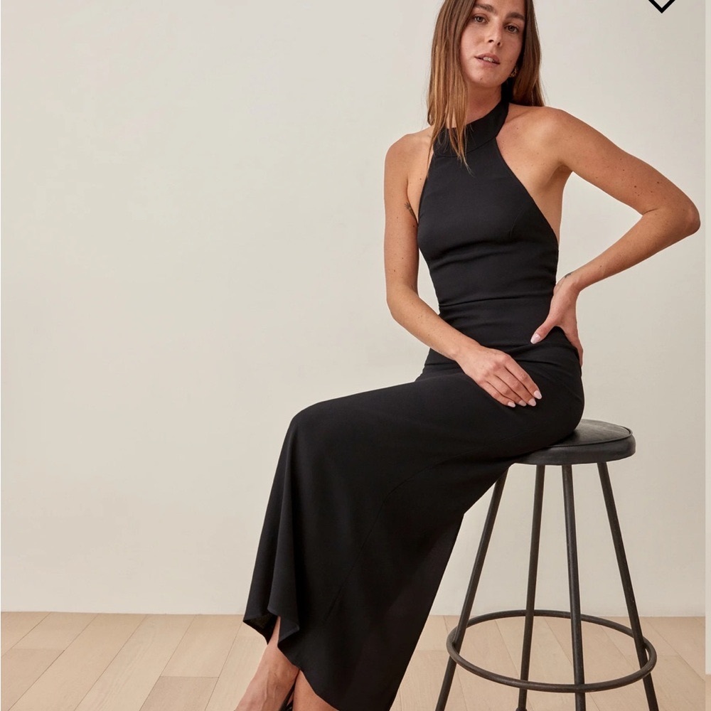 Reformation Filippa Halter Maxi Dress Black Size 8 NWT Sold Out